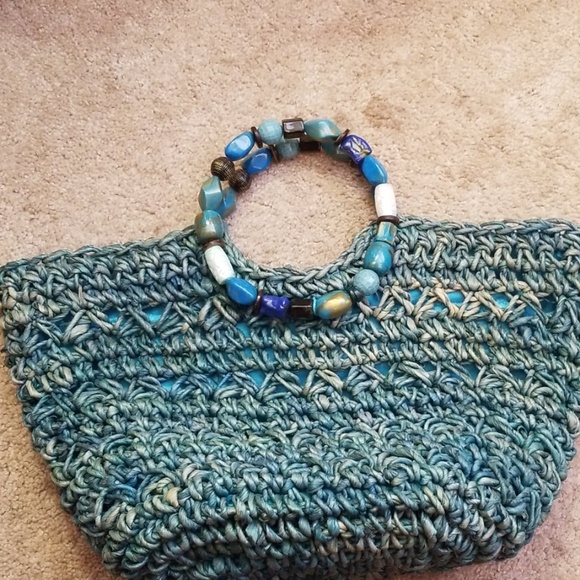 Sun n Sand tote with beaded handles...NWT - Picture 4 of 4